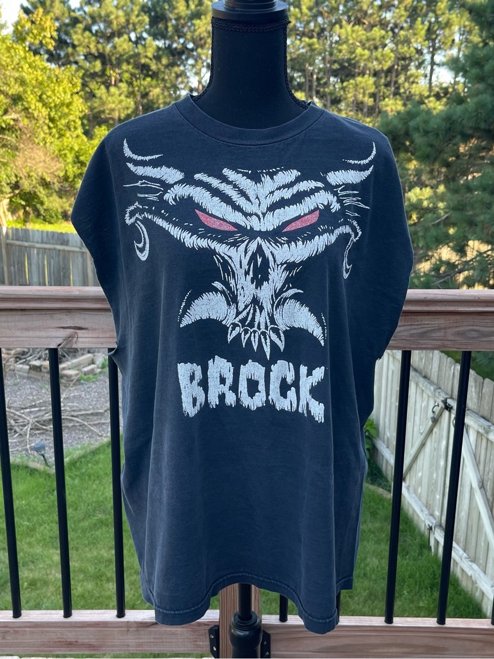 VTG Y2K Destroyed Brock Lesnar Mens XXL Black Graphic Tee Next Big Thing WWE